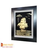 Tranh Thuyền Thuận Buồm Xuôi Gió Dát Vàng 24K 27x34cm