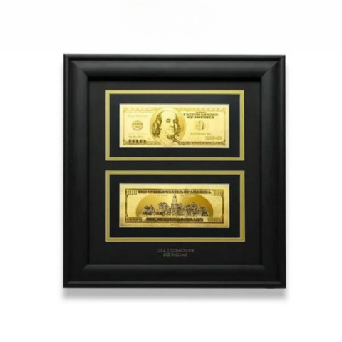 Tranh tờ $100 dát vàng 24k