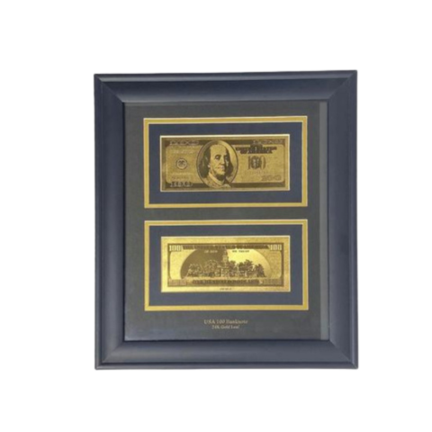 Tranh Tờ Đô $100 Dát Vàng 24K