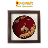 Tranh Tùng Hạc Dát Vàng 24K