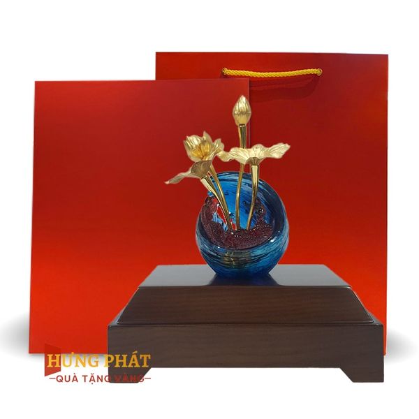 Chậu hoa sen dát vàng - hưng phát gold
