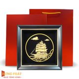 Tranh Thuyền Thuận Buồm Xuôi Gió Dát Vàng 24K 20x20cm