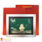Tranh Thuyền Thuận Buồm Xuôi Gió Dát Vàng 24K 25x32cm