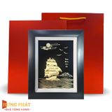 Tranh Thuyền Thuận Buồm Xuôi Gió Dát Vàng 24K 27x34cm