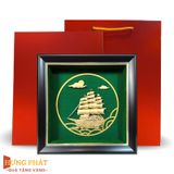 Tranh Thuyền Thuận Buồm Xuôi Gió Dát Vàng 24K 20x20cm