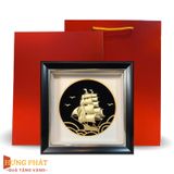 Tranh Thuyền Thuận Buồm Xuôi Gió Dát Vàng 24K 20x20cm