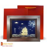 Tranh Thuyền Thuận Buồm Xuôi Gió Dát Vàng 24K 25x32cm