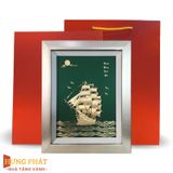 Tranh Thuyền Thuận Buồm Xuôi Gió Dát Vàng 24K 27x34cm