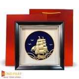 Tranh Thuyền Thuận Buồm Xuôi Gió Dát Vàng 24K 20x20cm
