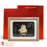 Tranh Thuyền Thuận Buồm Xuôi Gió Dát Vàng 24K 20x26cm