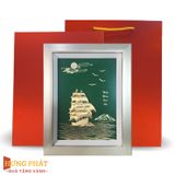 Tranh Thuyền Thuận Buồm Xuôi Gió Dát Vàng 24K 27x34cm