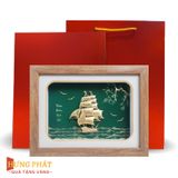 Tranh Thuyền Thuận Buồm Xuôi Gió Dát Vàng 24K 20x26cm