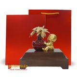 Chú Tiểu Bên Chậu Kim Ngân Dát Vàng 24K