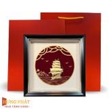 Tranh Thuyền Thuận Buồm Xuôi Gió Dát Vàng 24K 26x26cm