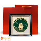 Tranh Thuyền Thuận Buồm Xuôi Gió Dát Vàng 24K 26x26cm