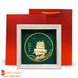 Tranh Thuyền Thuận Buồm Xuôi Gió Dát Vàng 24K 20x20cm