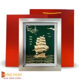 Tranh Thuyền Thuận Buồm Xuôi Gió Dát Vàng 24K 27x34cm
