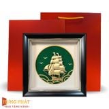 Tranh Thuyền Thuận Buồm Xuôi Gió Dát Vàng 24K 20x20cm