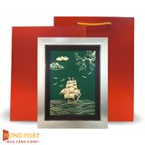 Tranh Thuyền Thuận Buồm Xuôi Gió Dát Vàng 24K 25x32cm