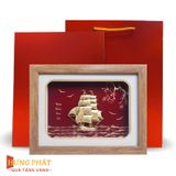 Tranh Thuyền Thuận Buồm Xuôi Gió Dát Vàng 24K 20x26cm