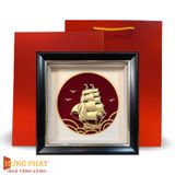 Tranh Thuyền Thuận Buồm Xuôi Gió Dát Vàng 24K 20x20cm