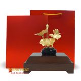 Chậu Sen 5 Cành Dát Vàng 24K