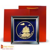Tranh Thuyền Thuận Buồm Xuôi Gió Dát Vàng 24K 20x20cm