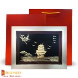 Tranh Thuyền Thuận Buồm Xuôi Gió Dát Vàng 24K 25x32cm