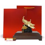 Đôi Công Hoa Mẫu Đơn Dát Vàng 24K (Mẫu 6)