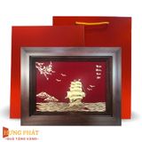 Tranh Thuyền Thuận Buồm Xuôi Gió Dát Vàng 24K 25x32cm