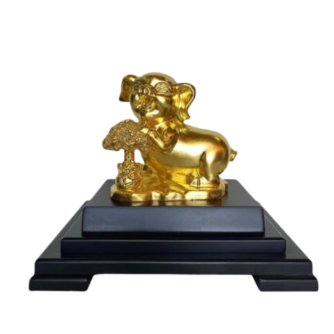 Tượng Heo Tài Lộc dát vàng 24K