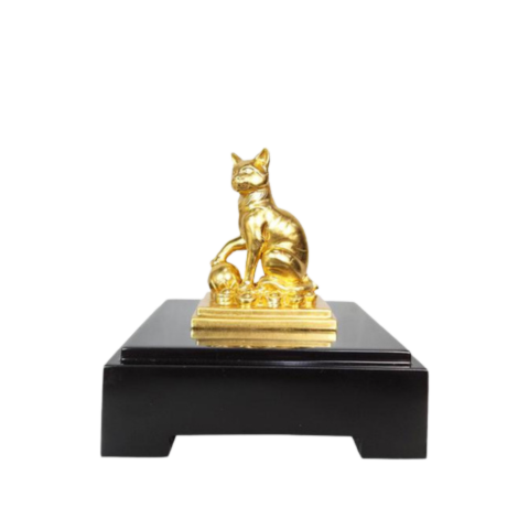 Tượng Mèo Dát Vàng 24K