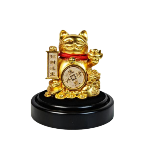 Tượng Mèo Thần Tài Dát vàng 24K