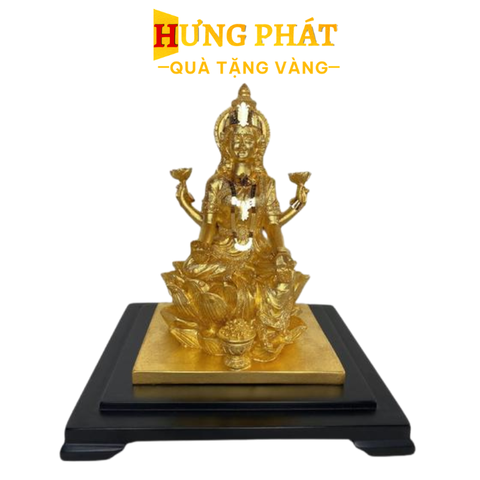 Tượng Nữ Thần Laxmi Dát Vàng 24K