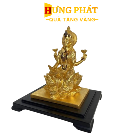 Tượng Nữ Thần Laxmi Dát Vàng 24K