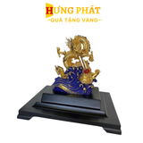 Tượng Rồng Phun Ngọc Dát Vàng 24K