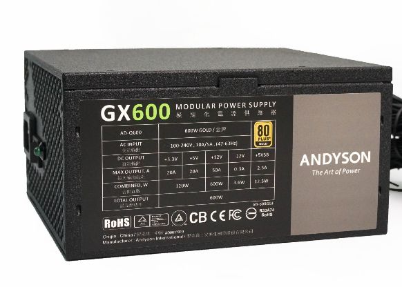  Nguồn máy tính Andyson GX600 600W - Single Rail 80 Plus Bronze Modular PSU 