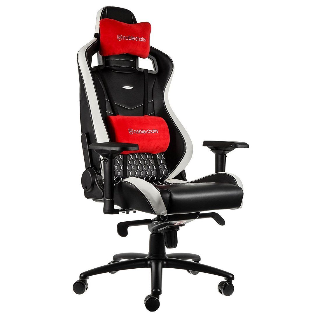  Ghế noblechairs EPIC – REAL LEATHER – BLACK / WHITE / RED 