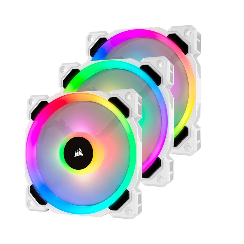  Bộ 3 quạt máy tính 120mm Corsair LL120 RGB kèm Node PRO - White 