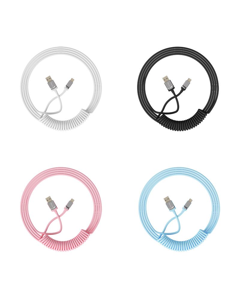  AKKO Coiled Cable (Black / White / Pink / Blue) 