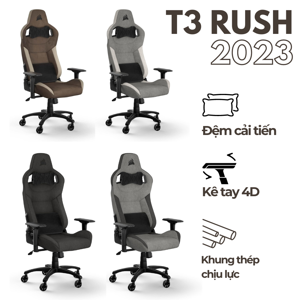 Ghế CORSAIR T3 RUSH 2023 – Playzone