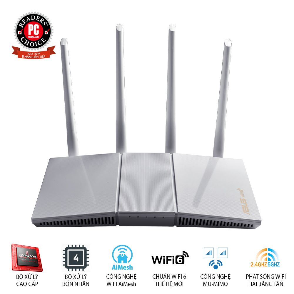  Router Wifi ASUS RT-AX55 White (Gaming Router) Wifi AX1800 