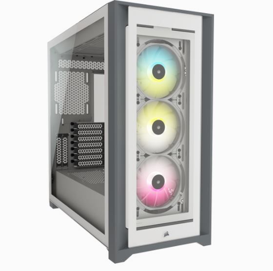  Vỏ case Corsair iCUE 5000X RGB Tempered Glass Mid-Tower ATX PC Smart Case — White 