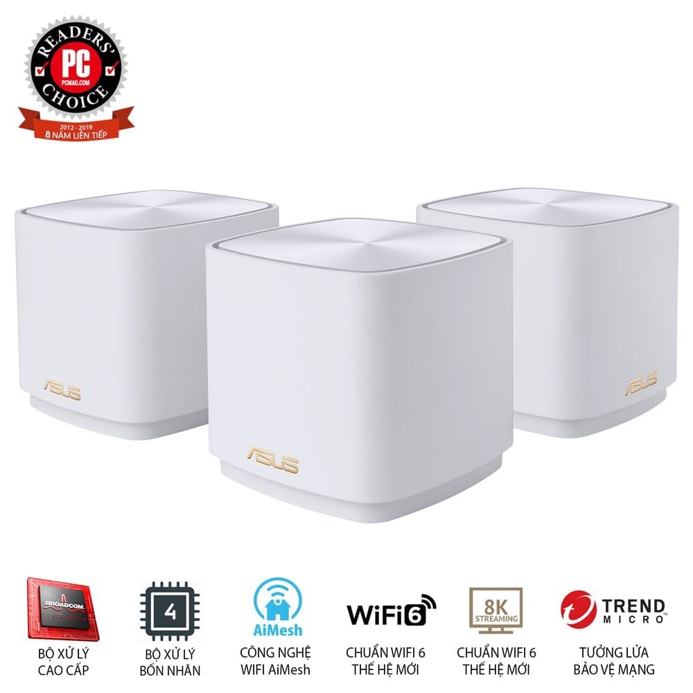  Bộ Mesh Wifi ASUS ZenWiFi AX Mini XD4 - 3 Pack (White) 