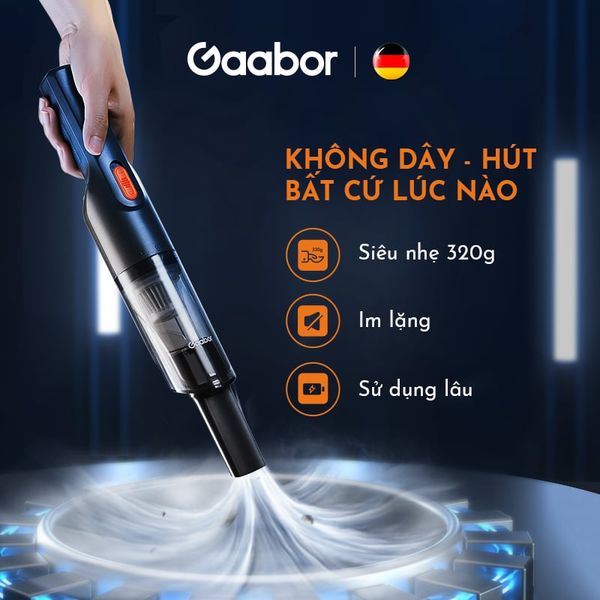Máy hút bụi không dây cầm tay GAABOR GVCC-M3A2 nhỏ gọn, 3 đầu hút