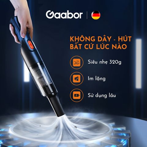 Máy hút bụi không dây cầm tay GAABOR GVCC-M3A2 nhỏ gọn, 3 đầu hút