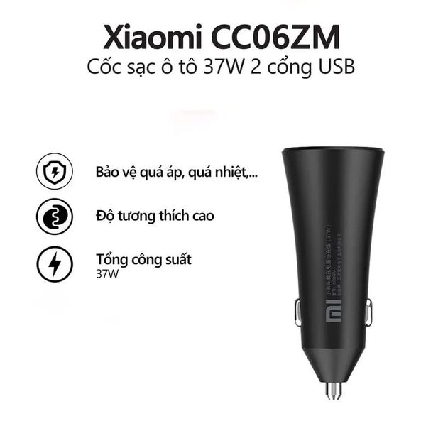 Cốc sạc xe hơi 37W Xiaomi CC06ZM