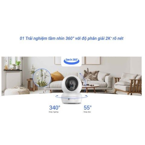 Camera Wifi EZVIZ quay quét trong nhà 4MP 2K H6C