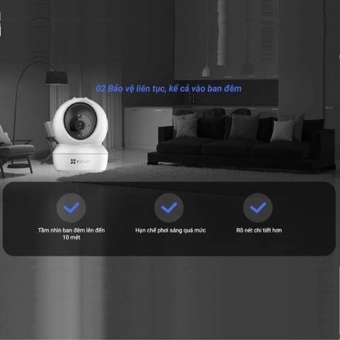 Camera Wifi EZVIZ quay quét trong nhà 4MP 2K H6C