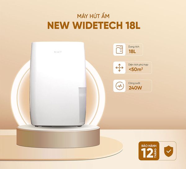 Máy hút ẩm thông minh New Widetech 18L - Bản Quốc Tế